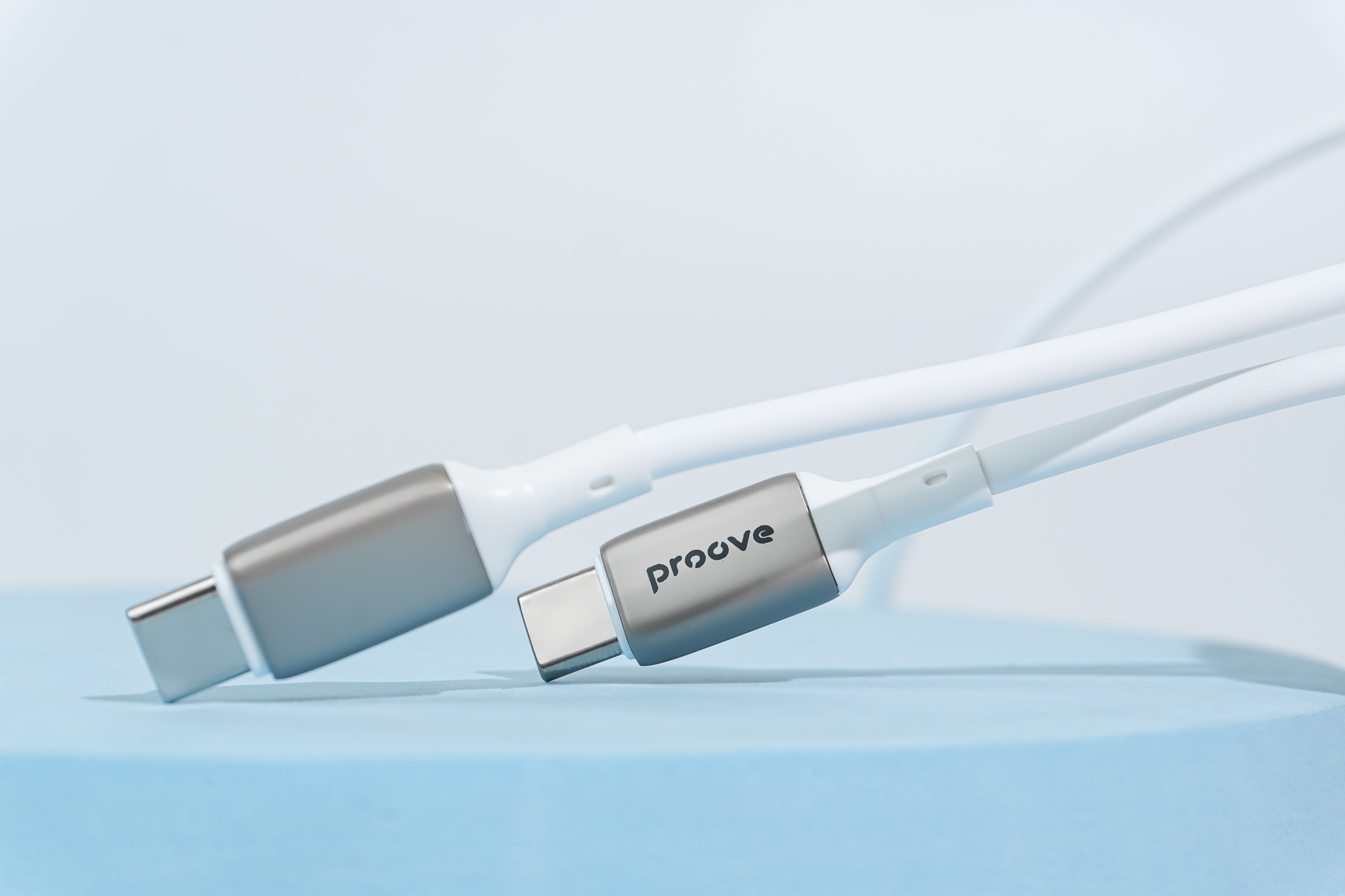 Kabllo karikimi Proove Flex Metal Type-C në Type-C, 60W, 1m, e bardhë