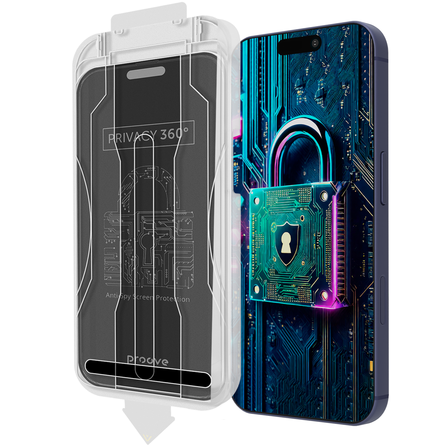 Xham mbrojtës Proove Privacy 360 me Installation Box për iPhone 15 Pro Max, 9H
