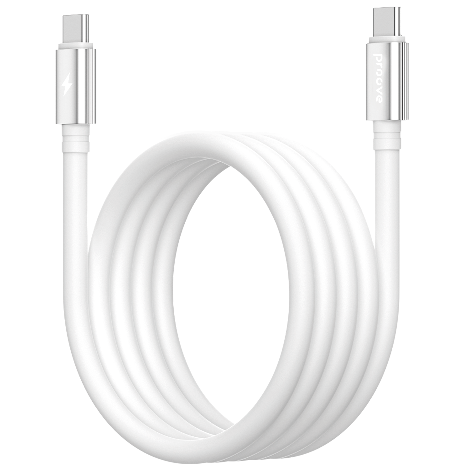 Kabllo karikimi magnetike Proove Magneto Type-C në Type-C, 60W, 1m, e bardhë