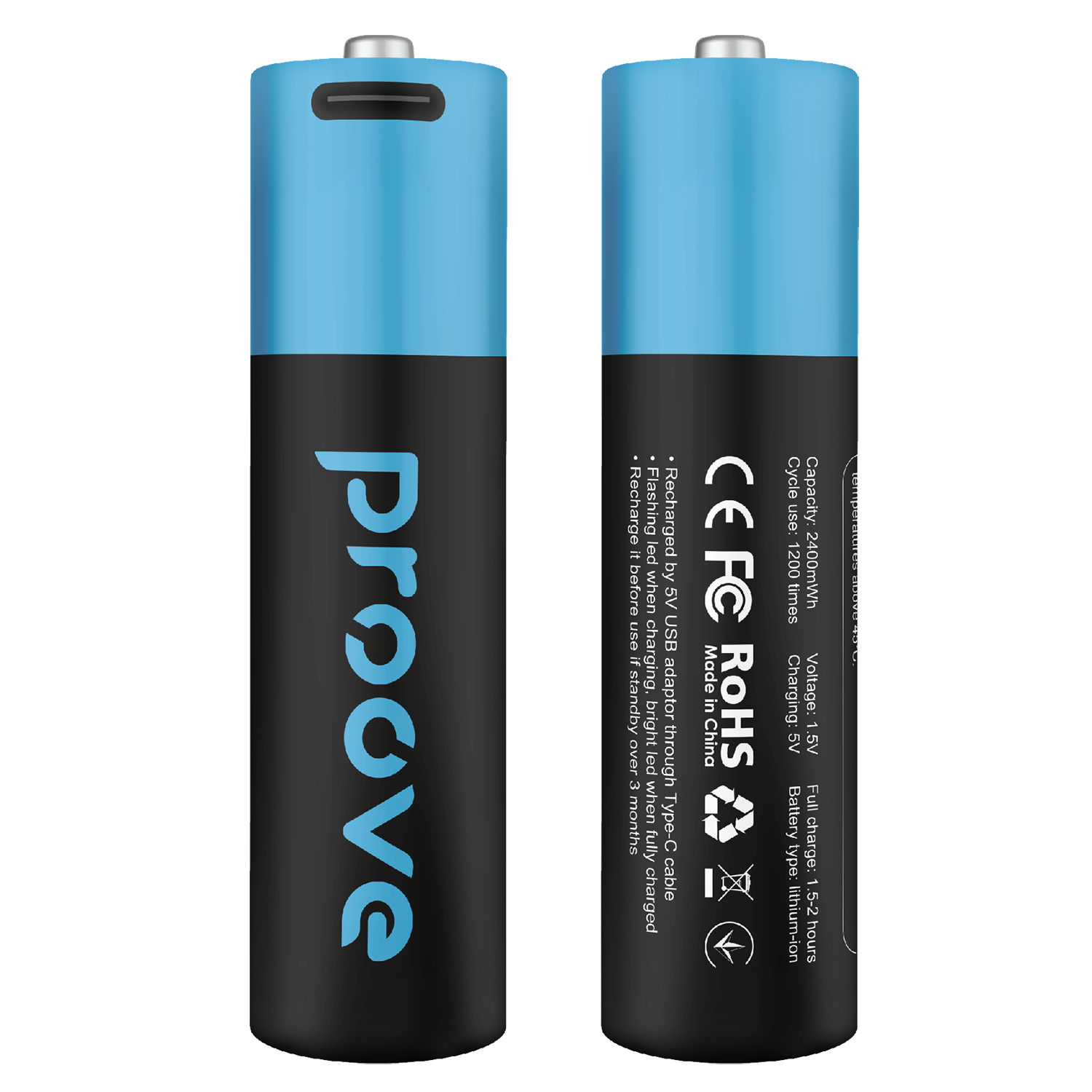 Bateri të rikarikueshme Proove Compact Energy AA 1.5V, 2400mWh 2 copë