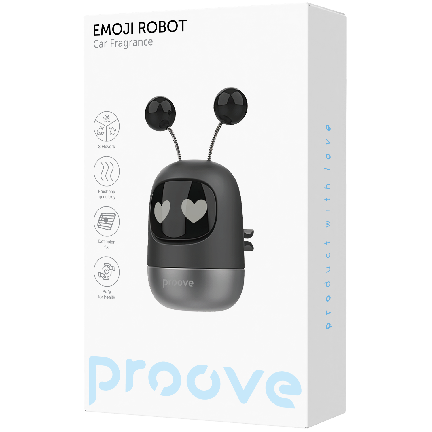 Aromë për veturë Proove Emoji Robot Lovely, 3 aroma, për ventilim