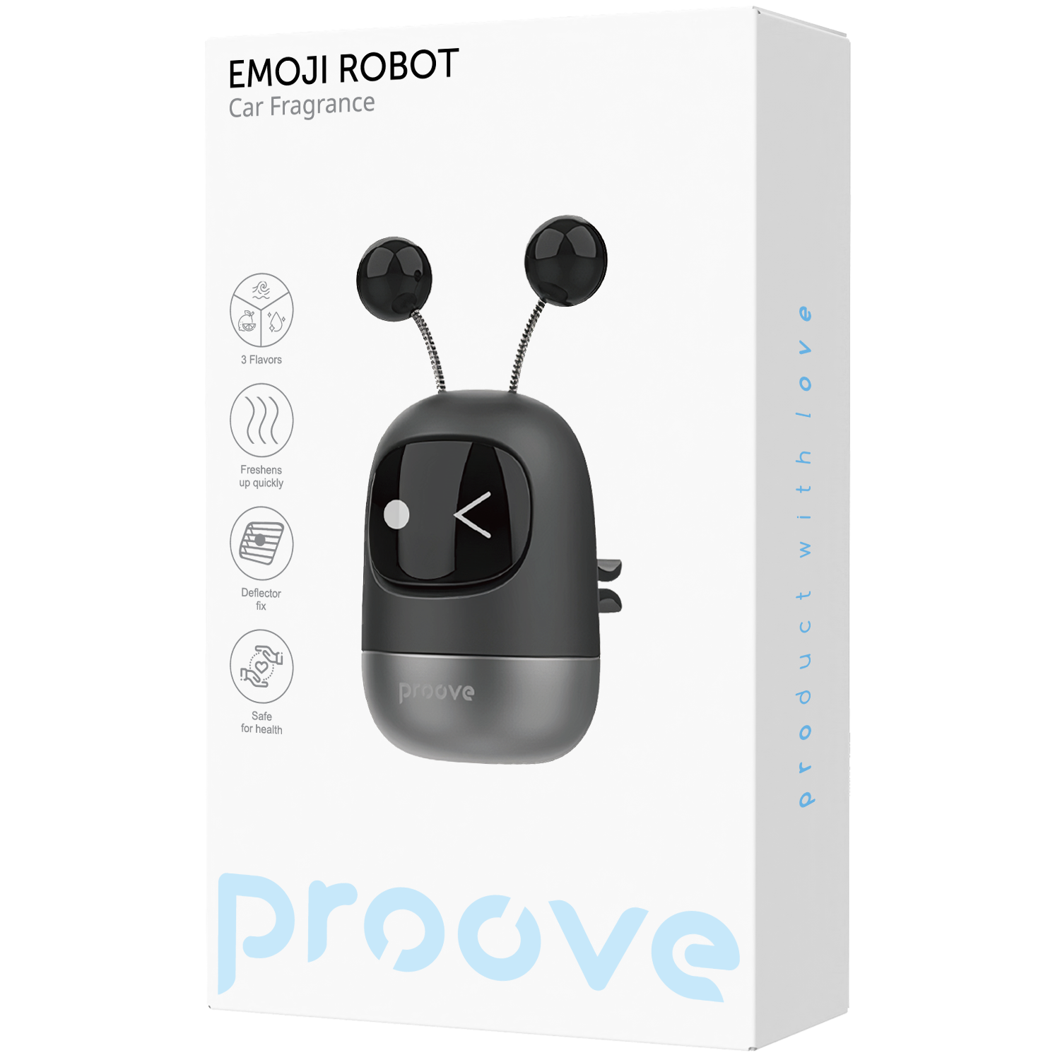 Aromë për veturë Proove Emoji Robot Playful, 3 aroma, për ventilim