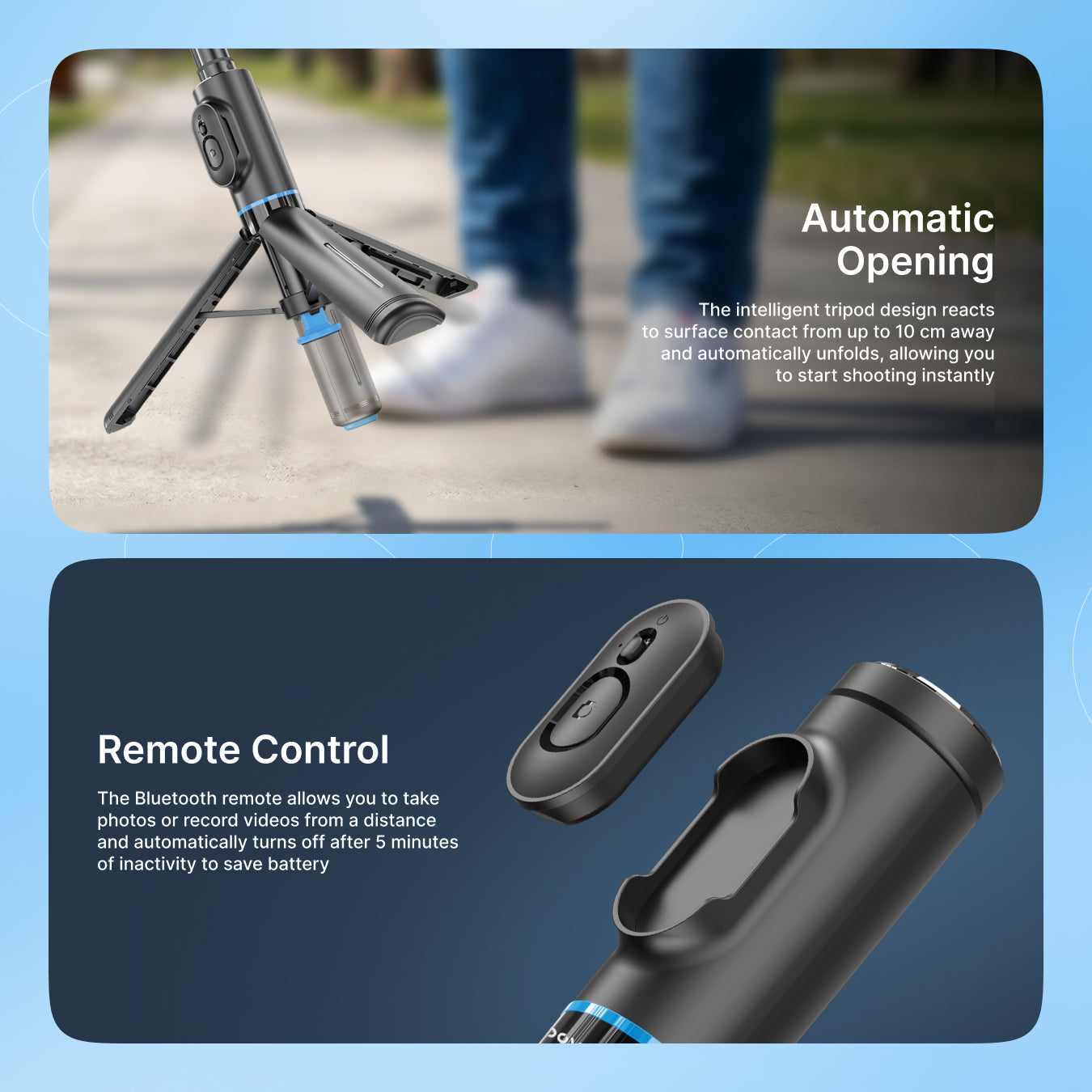 Selfie stick tripod Proove DropStop Mini, 730mm, i zi