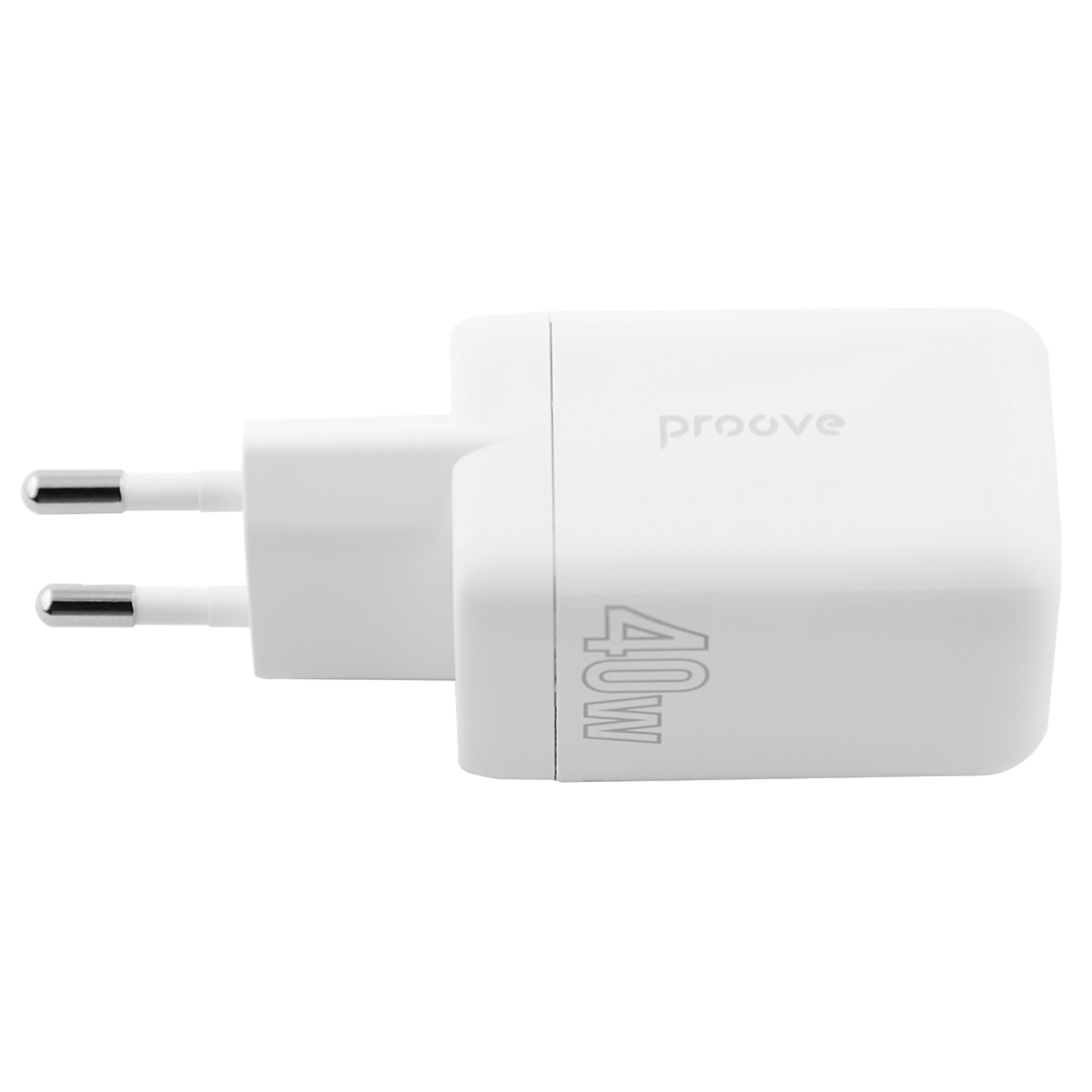 Karikues muri Proove Silicone Power, 40W, me 2×Type-C, i bardhë