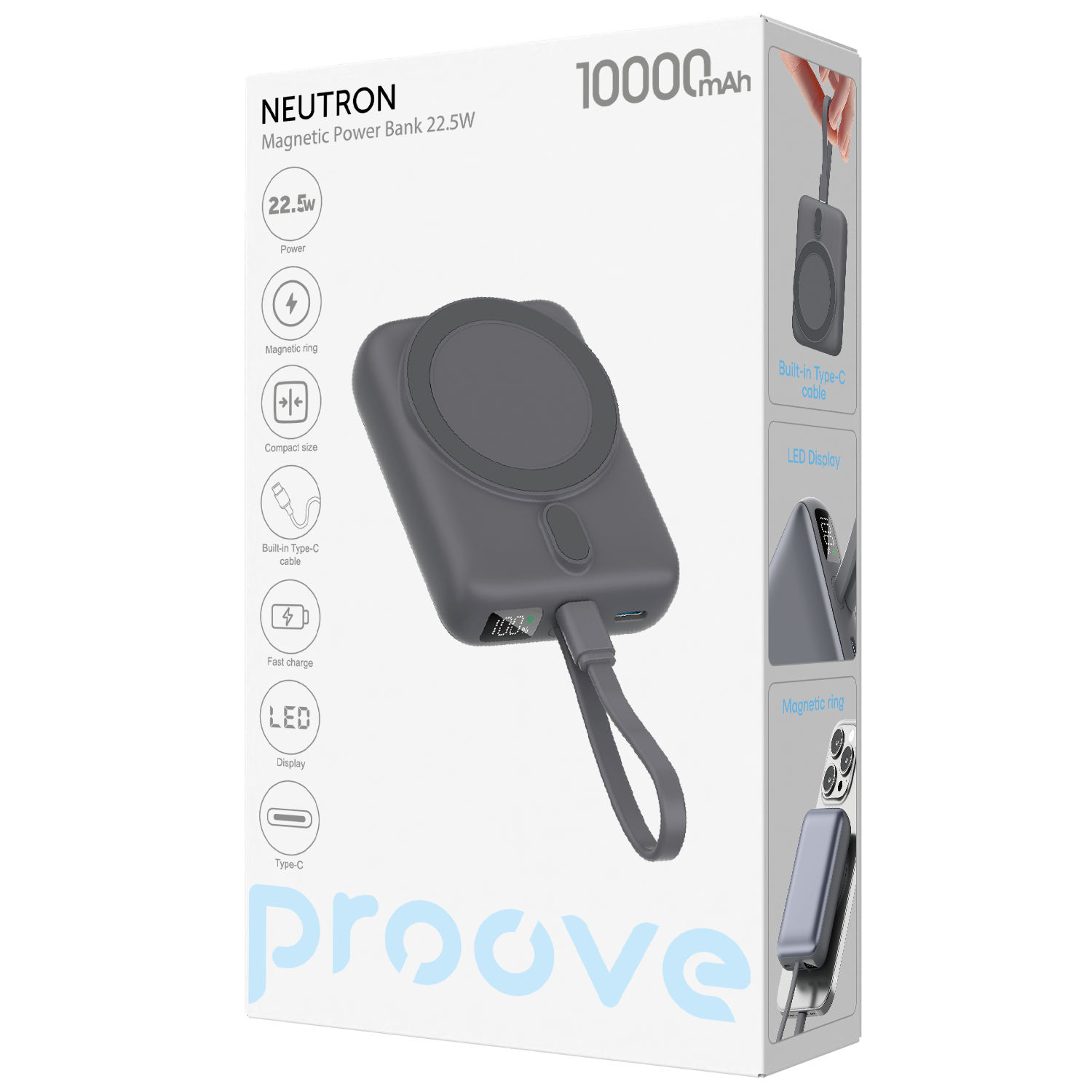 PowerBank Proove Neutron, 22.5W, 10000mAh, hiri
