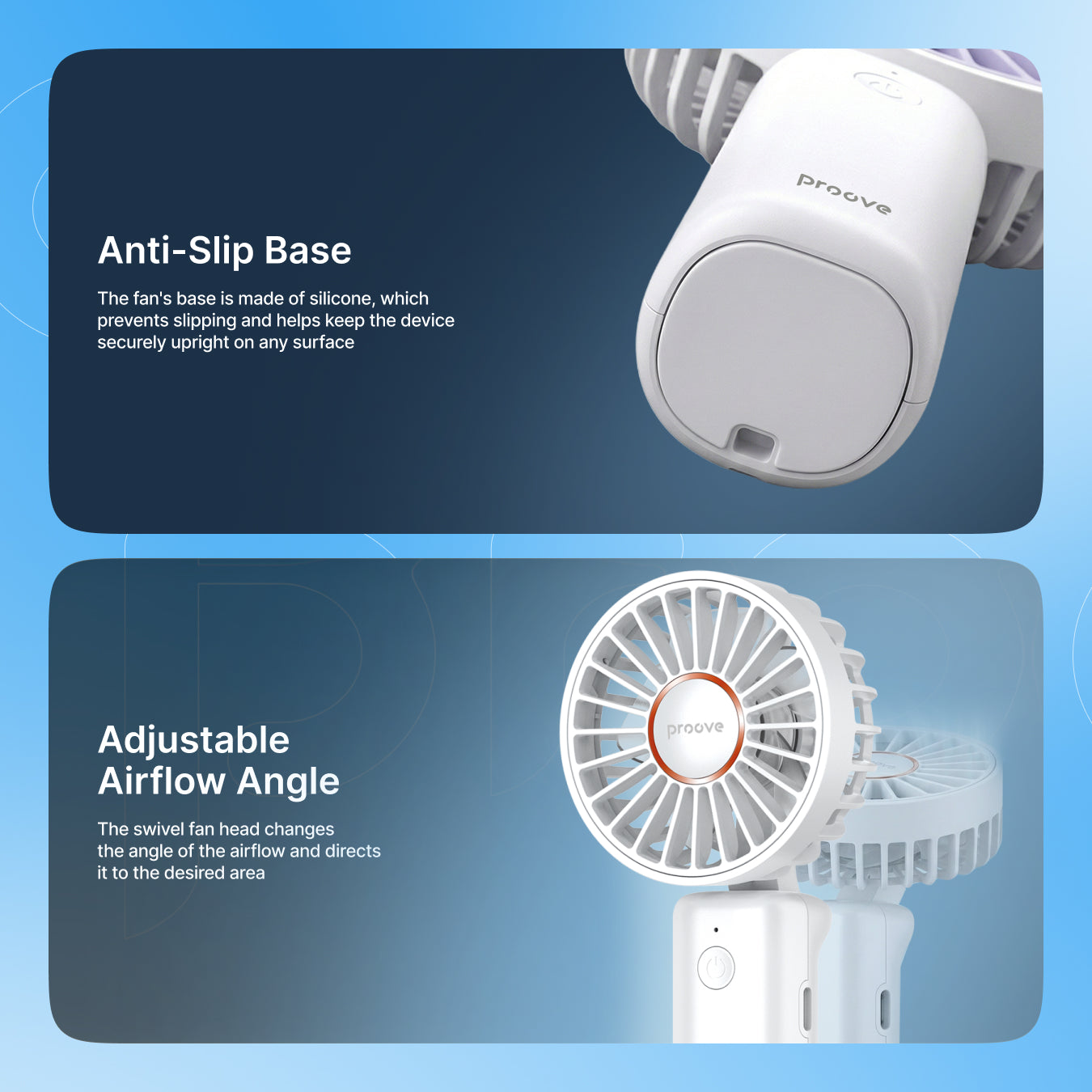Ventilator portativ Proove Carlson, 1800mAh, 3W, i bardhë