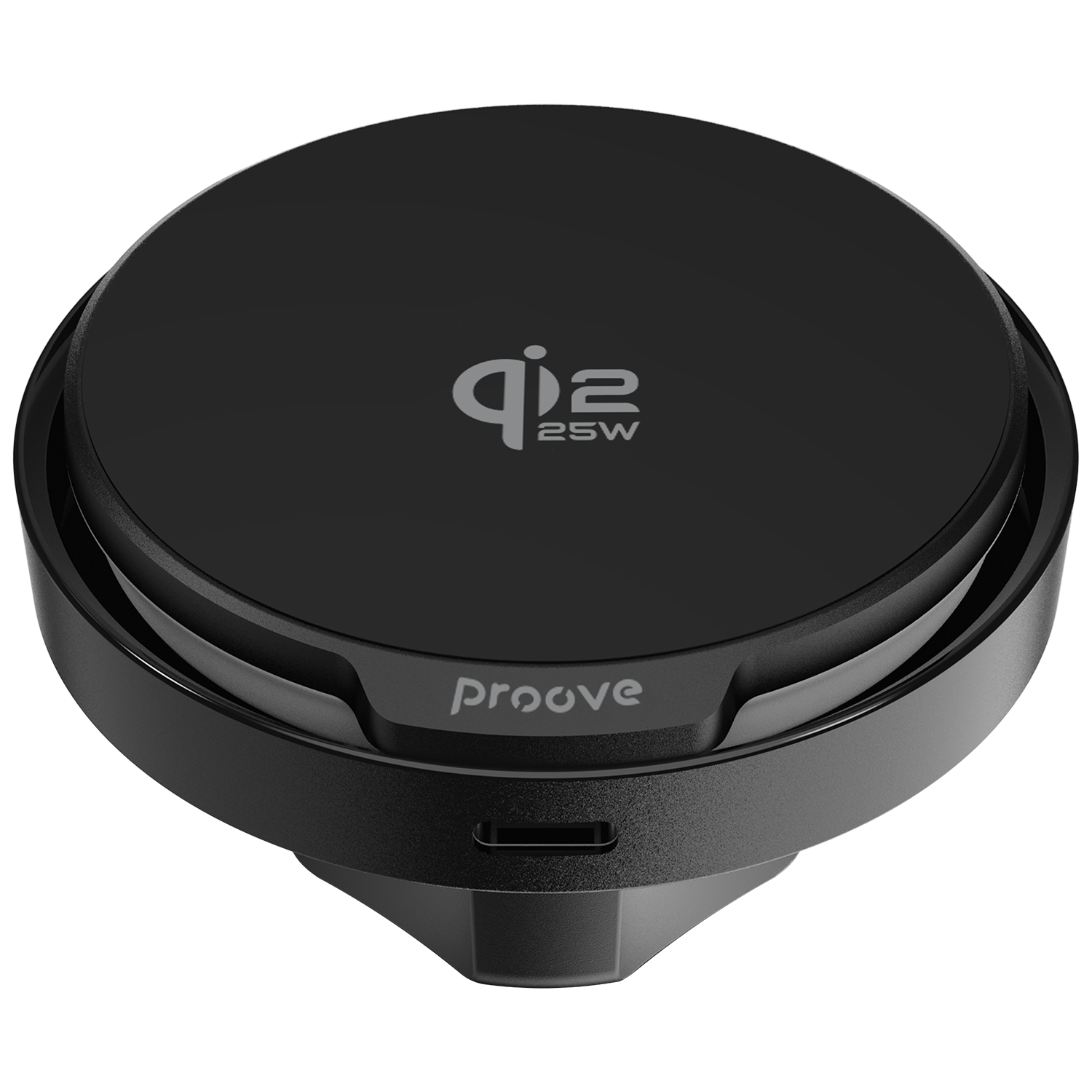 Mbajtëse veture me karikim wireless Proove Spark, Qi2.2, 25W, për ventilim, e zezë