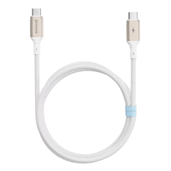 Kabllo karikimi Proove Dense Metal Type-C në Type-C, 60W, 1m, e bardhë