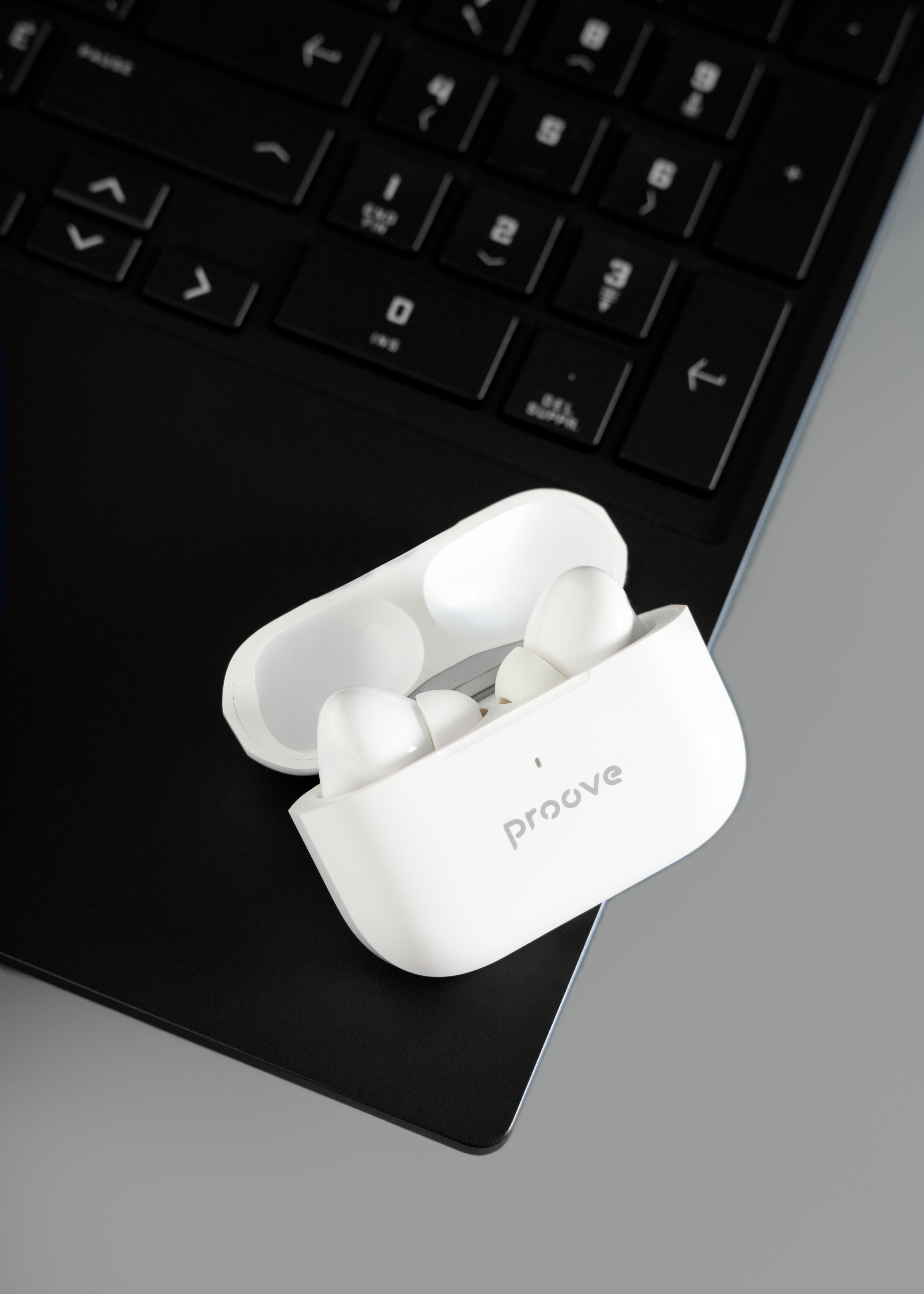 Dëgjuse wireless Proove Mainstream Pro TWS, me aplikacion, të bardha