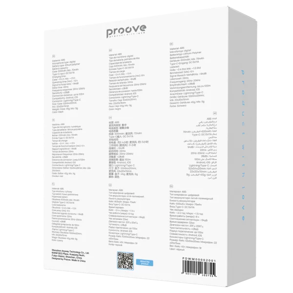 Mikrofon wireless Proove DualCast, set 2 copë me kuti për karikim