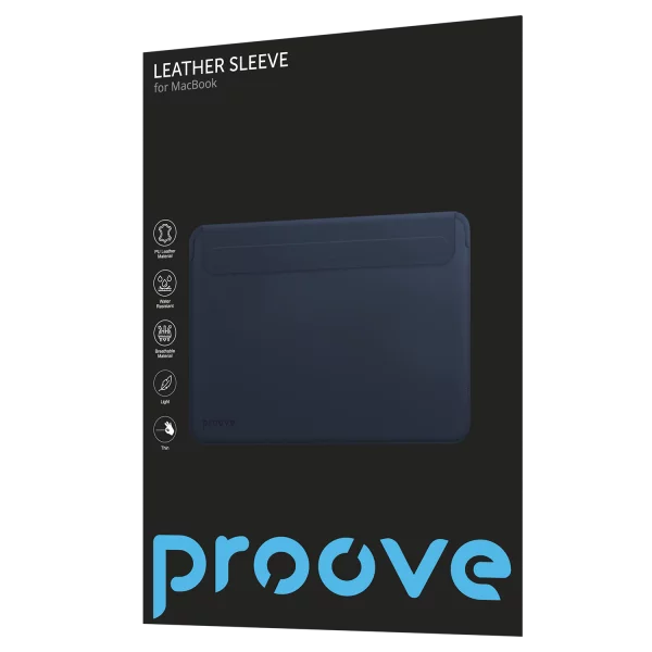 Mbështjellëse Leather Sleeve për MacBook Proove 13.6″ / 14.2″, e kaltër