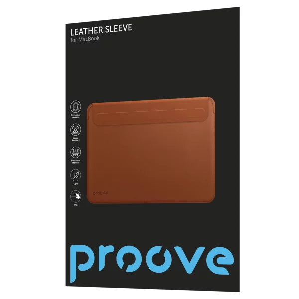 Mbështjellëse Leather Sleeve për MacBook Proove 13.6″ / 14.2″, kafe