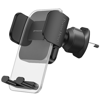 Mbajtëse telefoni për veturë Proove Crystal Clamp Plus, për ventilim, kapëse mekanike, e zezë