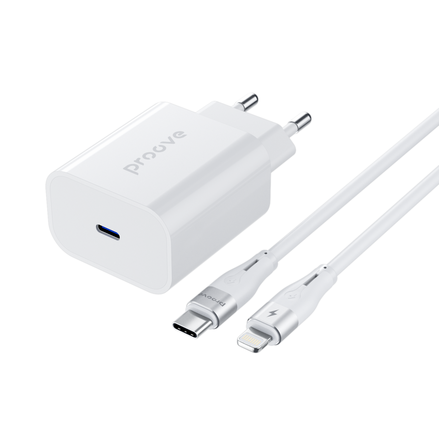 Karikues muri Proove Rapid, 20W, Type-C, me kabllo Type-C në Lightning, e bardhë