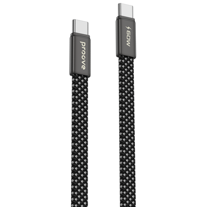 Kabllo karikimi Proove AirLine Type-C në Type-C, 60W, 1m, e zezë