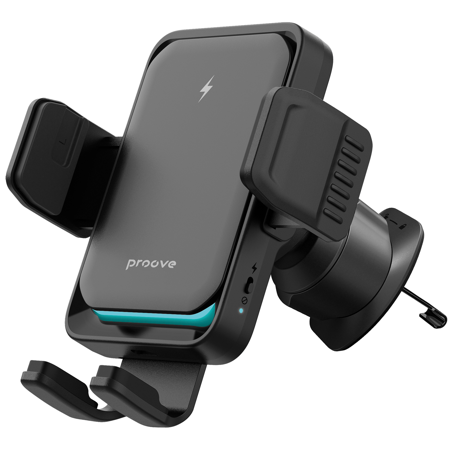 Mbajtëse veture me karikim wireless Proove Sonic Pro, Qi, 15W, për ventilim, e zezë