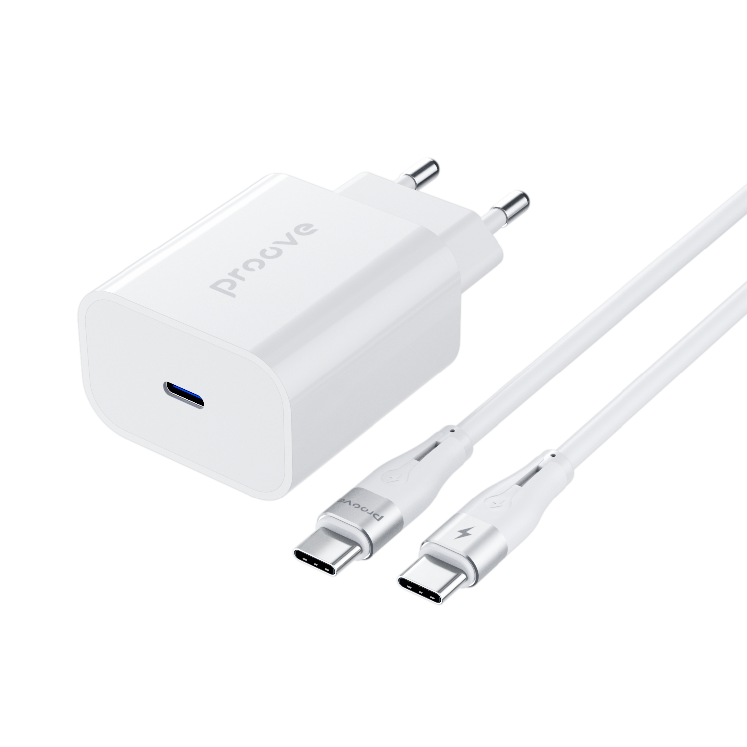 Karikues muri Proove Rapid, 30W, Type-C, me kabllo Type-C në Type-C, e bardhë