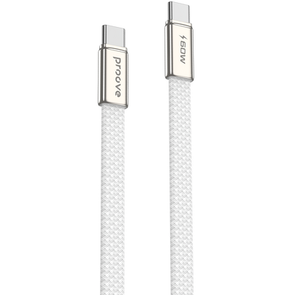 Kabllo karikimi Proove AirLine Type-C në Type-C, 60W, 1m, e bardhë