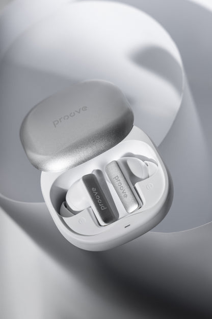 Dëgjuse wireless Proove NoLimit TWS me Hybrid ANC dhe aplikacion inteligjent (APP), të bardha