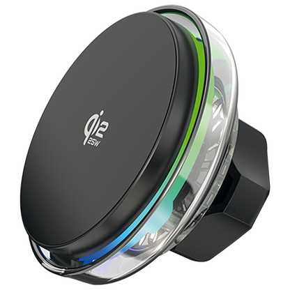 Mbajtëse veture me karikim wireless Proove Light Crystal, Qi2.2, 25W, për ventilim, gri