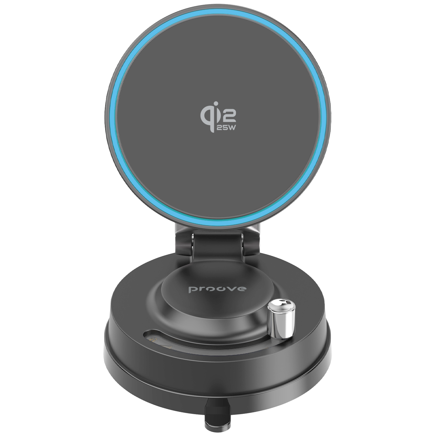 Mbajtëse veture me karikim wireless Proove Jetlock, Qi2, 25W, me thithëse, e zezë