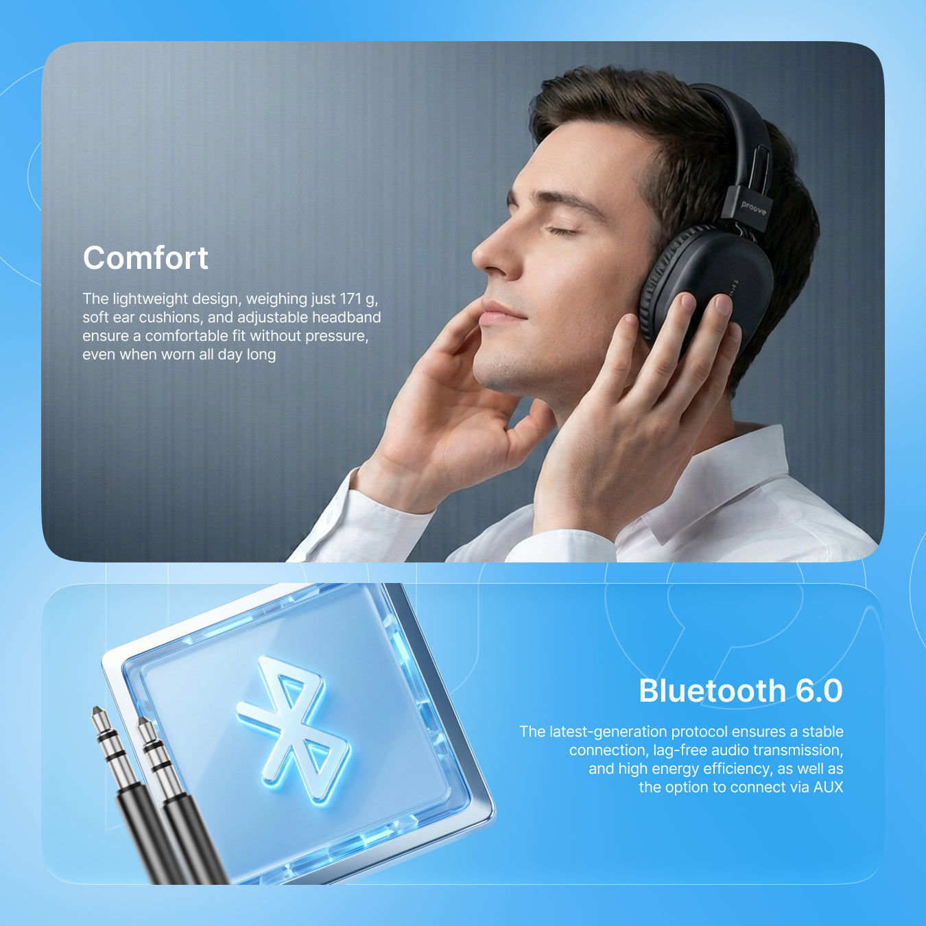 Kufje wireless Proove Symphony Neo me aplikacion (APP), të zeza