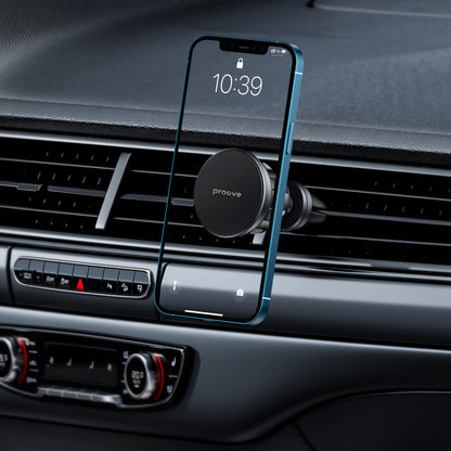 Mbajtëse magnetike për telefon Proove Basic, për ventilim makine, e zezë