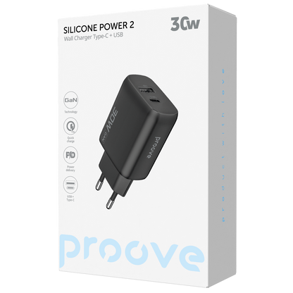 Karikues muri Proove Silicone Power 2, 30W, Type-C + USB, i zi
