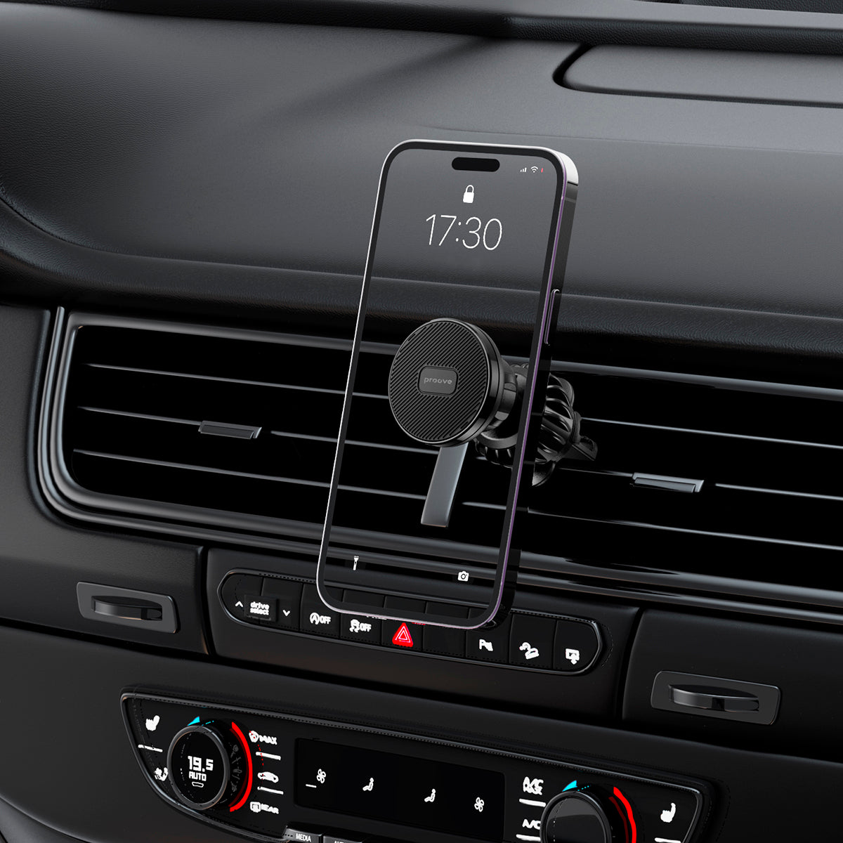 Mbajtëse telefoni për veturë Proove Basic Pro, magnetike për ventilim, e zezë