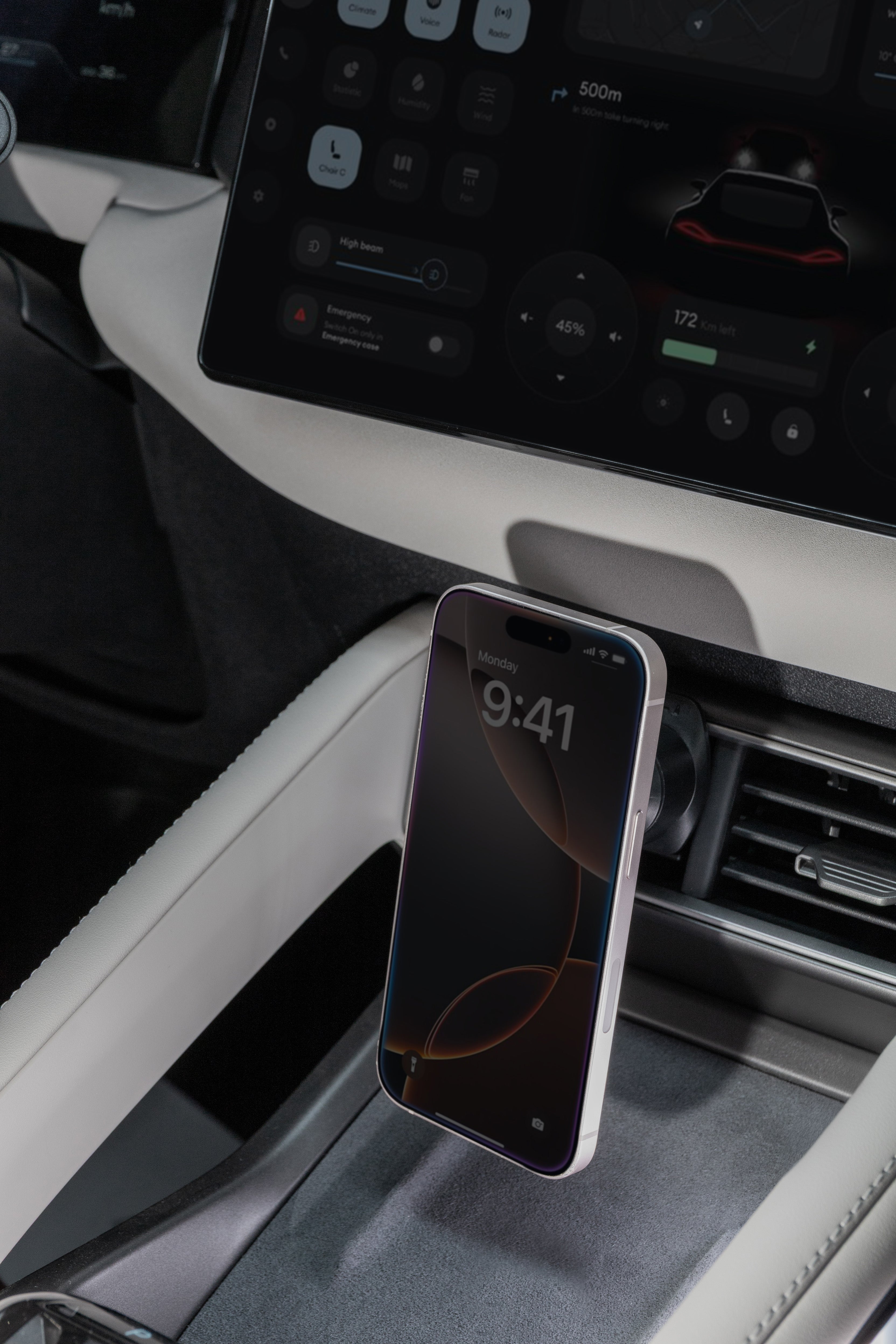 Mbajtëse telefoni për veturë Proove Host Rider Lite, magnetike për ventilim, e zezë