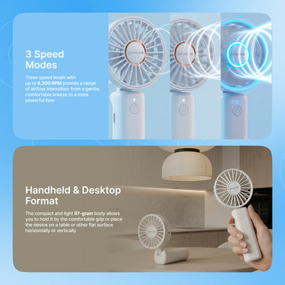 Ventilator portativ Proove Carlson, 1800mAh, 3W, i bardhë