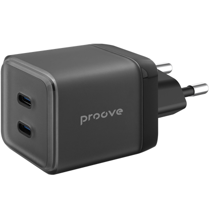 Karikues muri Proove Pure GaN Max, 67W, 2×Type-C, i zi