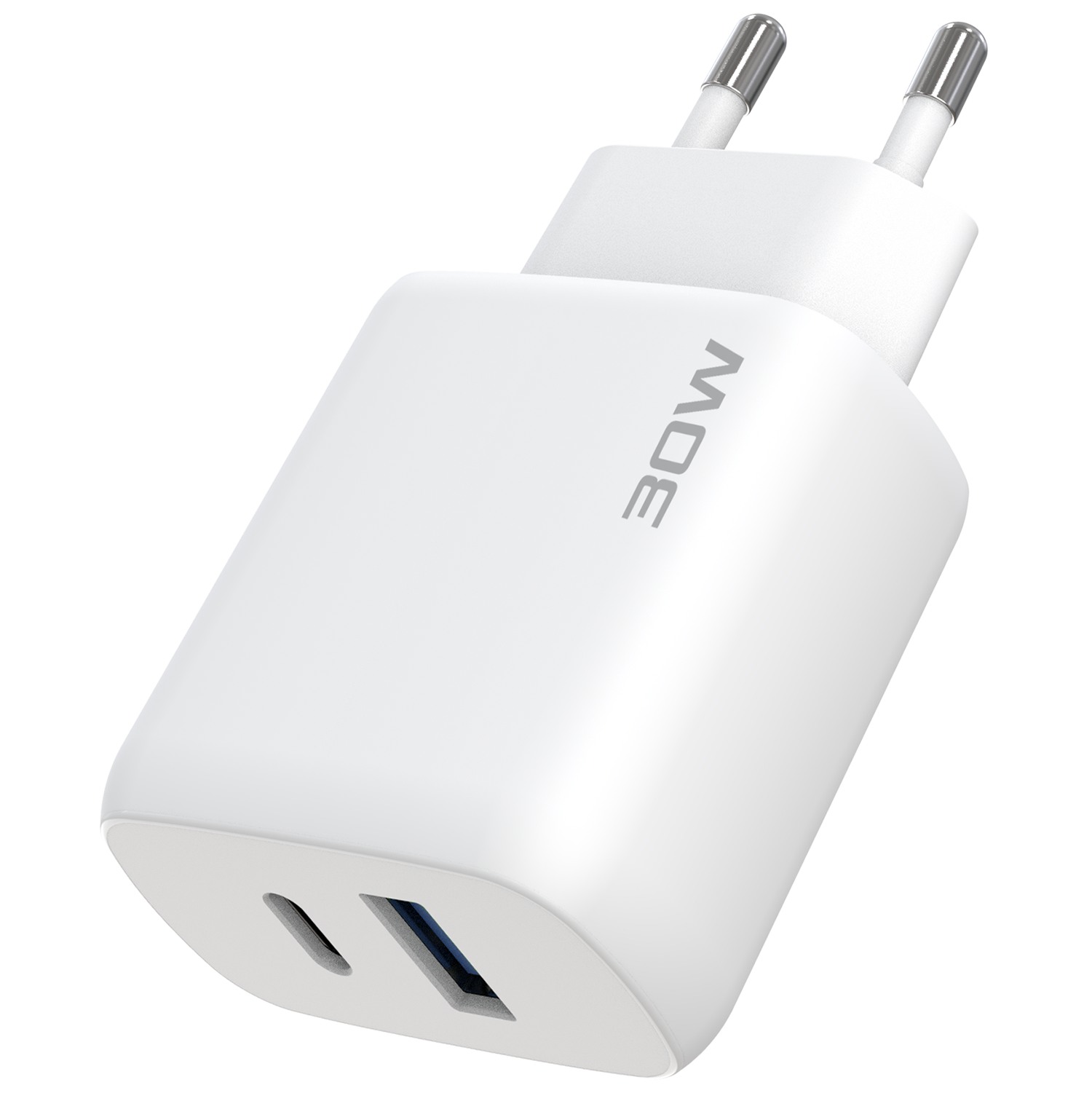 Karikues muri Proove Silicone Power 2, 30W, Type-C + USB, me kabllo Type-C në Type-C, e bardhë