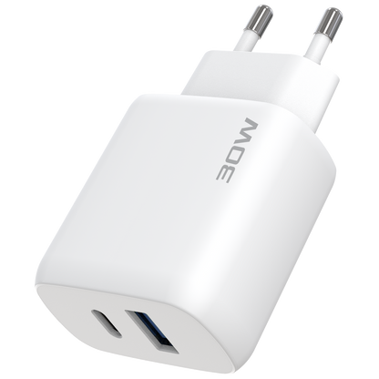 Karikues muri Proove Silicone Power 2, 30W, Type-C + USB, me kabllo Type-C në Type-C, e bardhë
