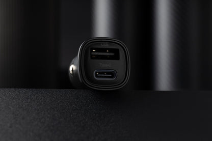Karikues për makinë Proove Flash, 30W, Type-C + USB, me kabllo, i zi