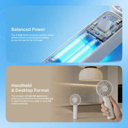 Ventilator portativ Proove Carlson Lite, 1800mAh, 3W, i bardhë