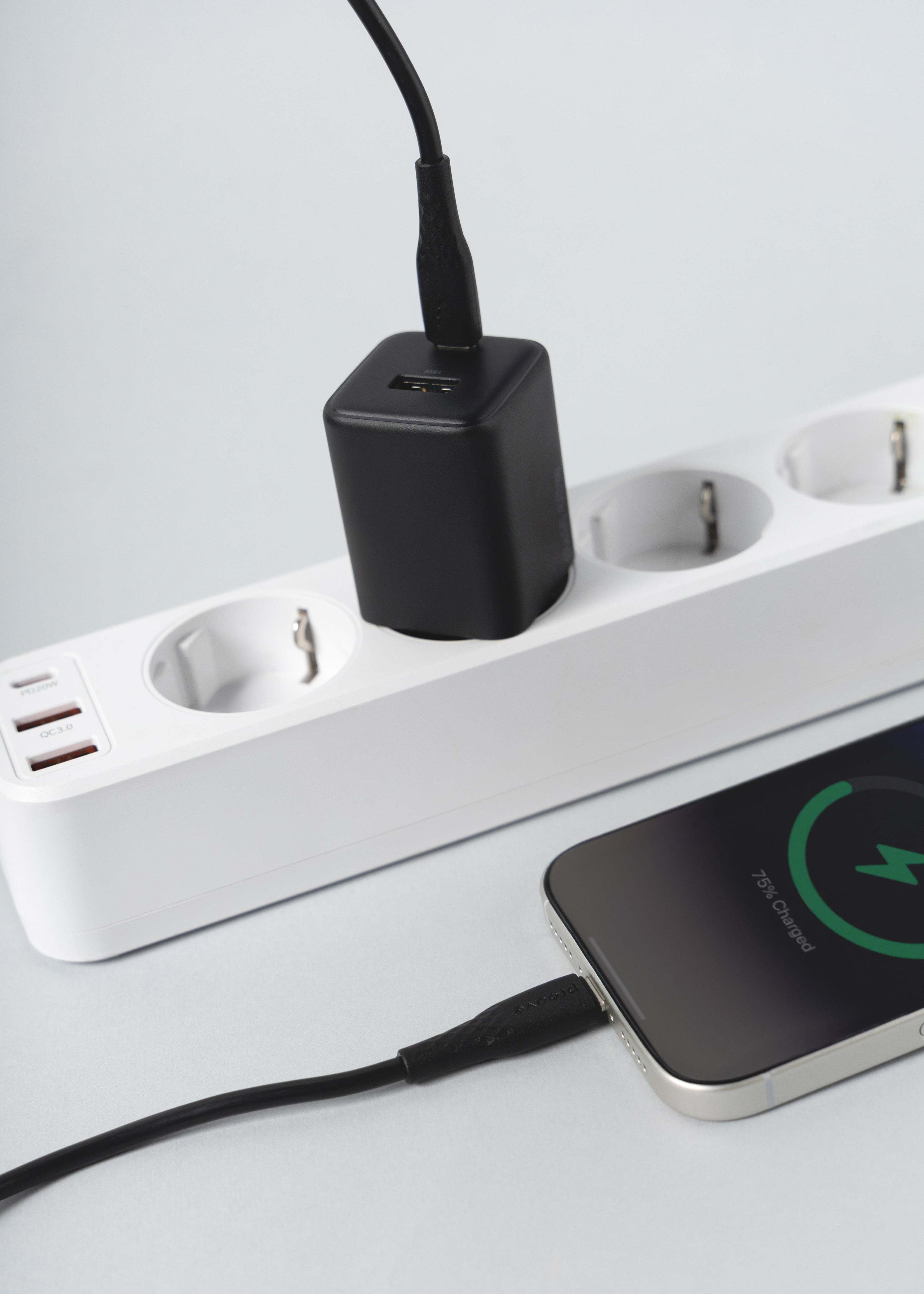 Kabllo karikimi Proove GridLine Type-C në Type-C, 60W, 1m, e zezë