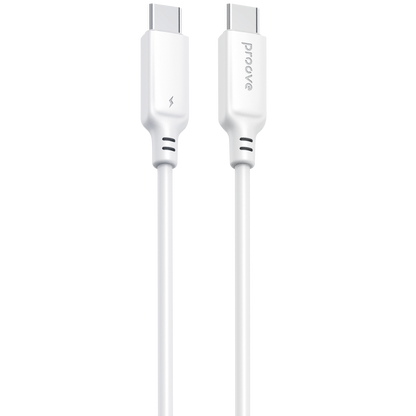 Kabllo karikimi Proove AMP Lite Type-C në Type-C, 60W, 1m, e bardhë