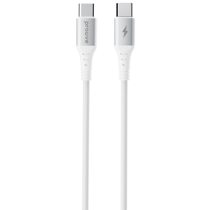 Kabllo karikimi Proove WireX Type-C në Type-C, 60W, 1m, e bardhë