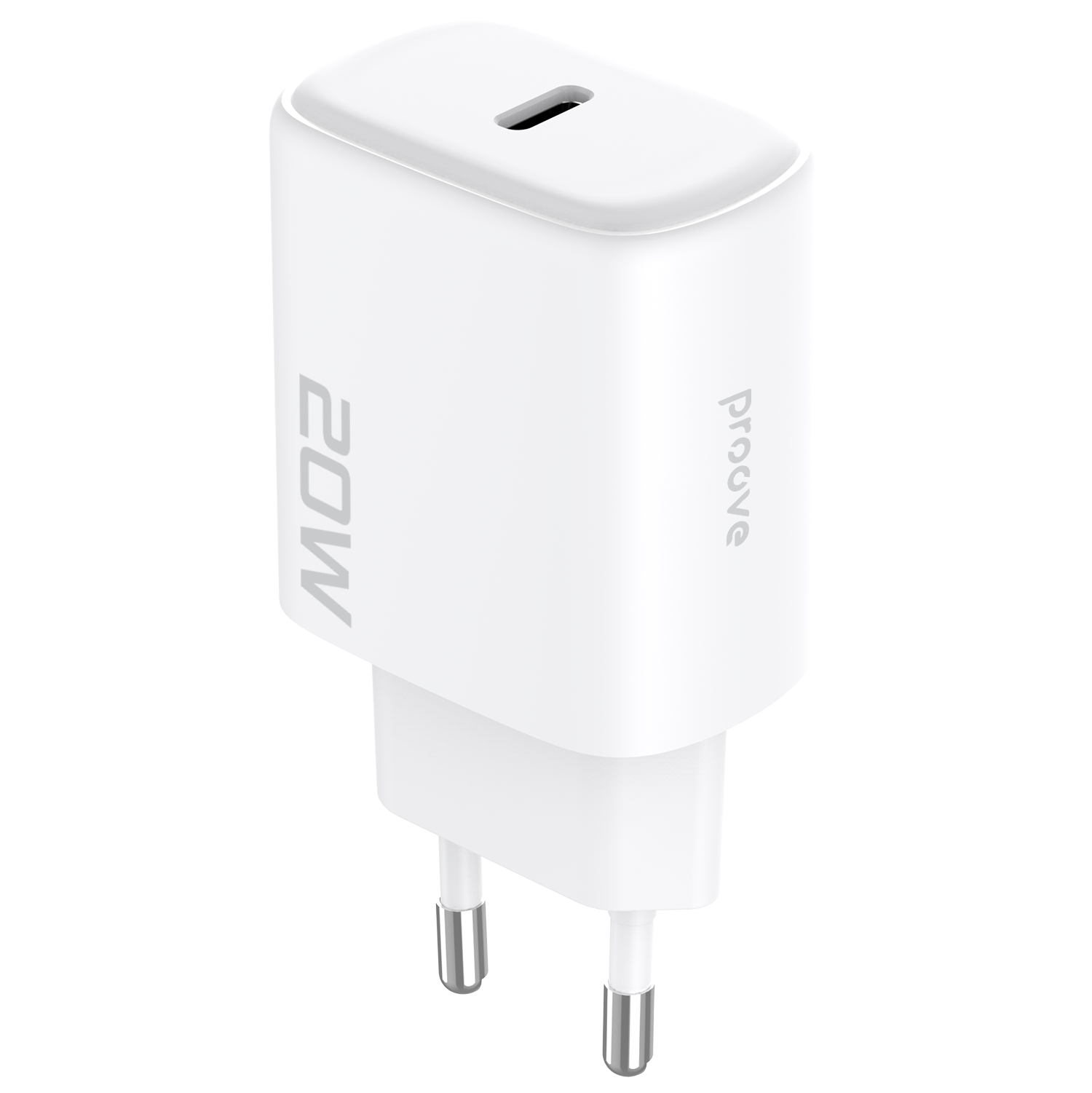 Karikues muri Proove Silicone Power 2, 20W, Type-C, me kabllo Type-C në Lightning, e bardhë