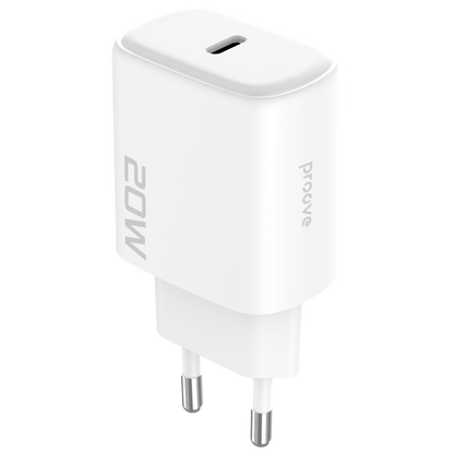 Karikues muri Proove Silicone Power 2, 20W, Type-C, me kabllo Type-C në Lightning, e bardhë