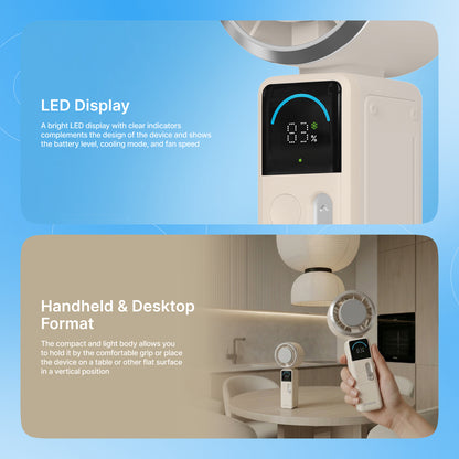 Ventilator portativ Proove Fresher, 4000mAh, 6W, bezhë