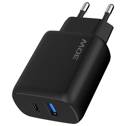 Karikues muri Proove Silicone Power 2, 30W, Type-C + USB, me kabllo Type-C në Type-C, i zi