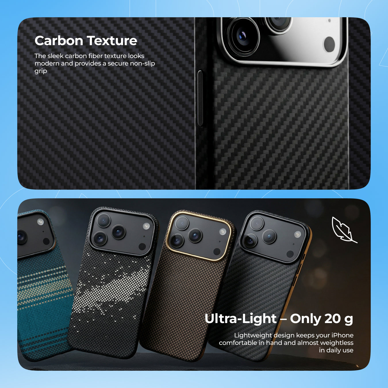Fotrollë Proove Carbon Slim për iPhone 17 Air, e zezë