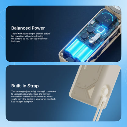 Ventilator portativ Proove Fresher, 4000mAh, 6W, bezhë