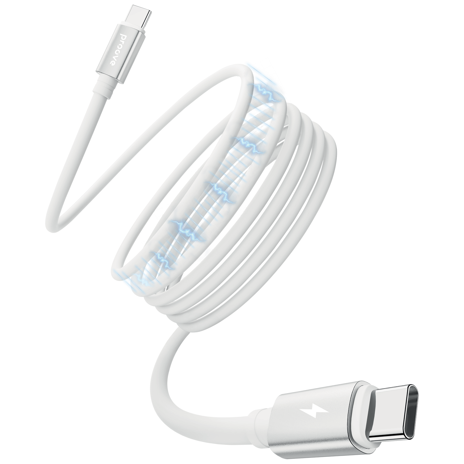 Kabllo karikimi magnetike Proove Magneto Type-C në Type-C, 60W, 1m, e bardhë