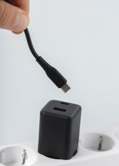 Kabllo karikimi Proove GridLine Type-C në Type-C, 60W, 1m, e zezë
