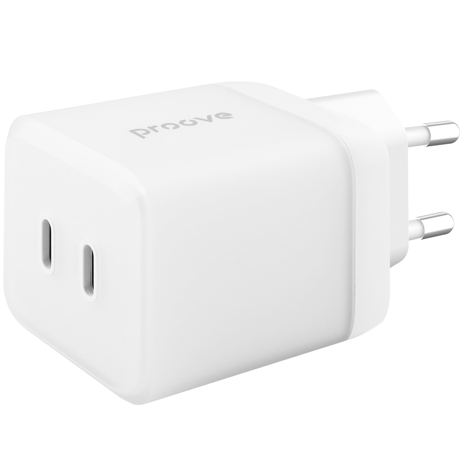 Karikues muri Proove Pure GaN Max, 67W, 2×Type-C, e bardhë