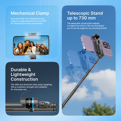 Selfie stick tripod Proove DropStop Mini, 730mm, i zi