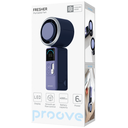 Ventilator portativ Proove Fresher, 4000mAh, 6W, i kaltër